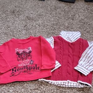 Boys 24M Red Long Sleeve Tops Bundle South Pole + Dress Set